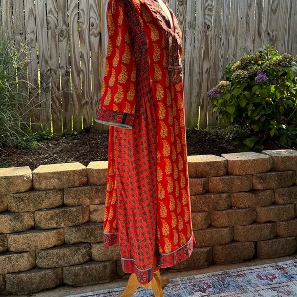 Soft surroundings Red Phoenix dress Large Hippy Boho vibe - Picture 9 of 13
